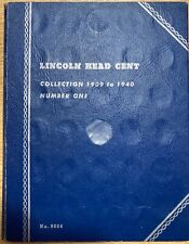 Lincoln Wheat Penny Collection Whitman  Album 1909-1940, 80 Coins, Most Cleaned
