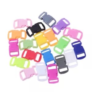 20pcs/lot Curved Side Release Plastic Buckle For Paracord Bracelet Mixed Color - Picture 1 of 8
