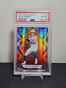 Justin Herbert 2020 Panini Phoenix Fire Burst Rookie Card PSA 10 Gem Mt - Picture 1 of 2