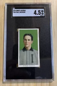 1910 T206 Paul Davidson SGC 4.5 Green Background Sweet Caporal Indianapolis MLB - Picture 1 of 2