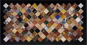 48" x 24" Marble Center PietraDura Multi Color Inlay Work Dining Table Top - Picture 1 of 2