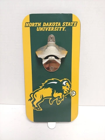NORTH DAKOTA STATE University Bottle Opener Refrigerator Magnet - NDSU Bison Cover