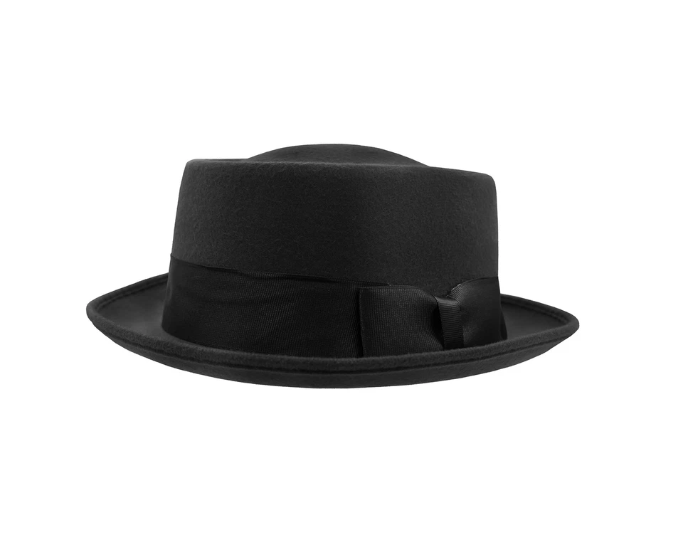 Unisex Pork Pie Fedora Top Hat Deluxe Felt Boater Gangster Costume Accessory - Image 1 of 1