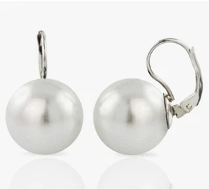 Orecchini Donna Perla 14 mm, Chiusura a Monachella in Argento 925 Rodiato. - Foto 1 di 2
