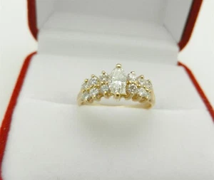 Beautiful 14k Yellow Gold 0.55 tcw Natural Diamonds Engagement Ring size 5.5 - Picture 1 of 7