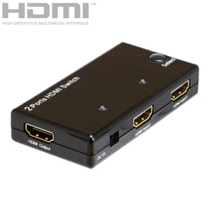 2 Port HDMI Switch Selector Switcher Splitter Hub HDTV 1080p HD TV DVD PS4 XBOX - Picture 1 of 3