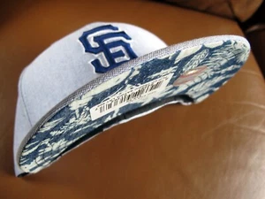 San Francisco Giants Blue Chambray New Era 59FIFTY 5950 Fitted Cap 8 hat 7 7/8 - Picture 1 of 6
