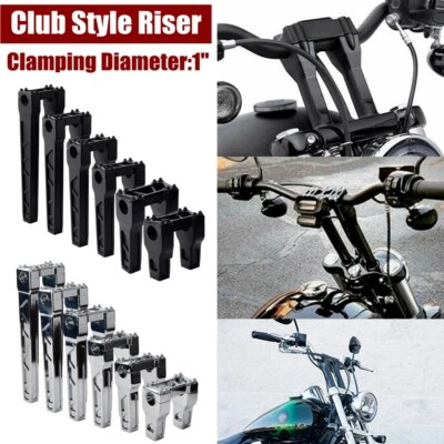 4" - 14" Club Style Handlebar Riser For Harley Dyna Softail Street Bob Sportster - Imagem 1 de 4