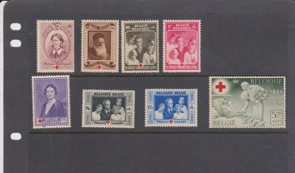 Bélgica Scott # B233-B238, MLH.Michel 497-502. Sociedad Cruz Roja, 75, 1939 Foto 1 de 1