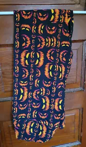 NUOVI LULAROE Leggings Donna TC Alto Curvy Nero Rosso Arancione Jack O Lantern - Foto 1 di 3