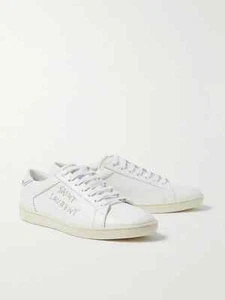 $850 Yves Saint Laurent YSL leather white studded sneakers shoes flats 42 12 - Picture 1 of 18