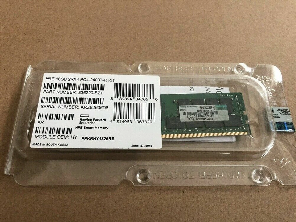 Compatible 836220-B21 809081-081 846740-001 HP 16GB 2RX4 DDR4 PC4-2400T Memory - Image 1 of 1