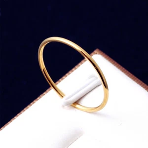 Anillo de cola de alianza de boda de 1,5 mm de acero de titanio para mujer joyería de oro de 18 quilates talla 6/7/8/9 - Imagen 1 de 6
