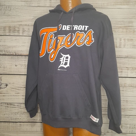 Stitches Athletic Gear Hoodie Adult Large Detroit Tigers MLB Pullover Blue NWT Cover