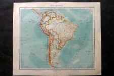 Stieler 1909 Antique Map. South America