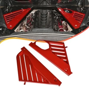 2pcs Red Engine Bay Panel Cover For Corvette C8 Stingray Z06 Coupe 2020-2025 US - Picture 1 of 13