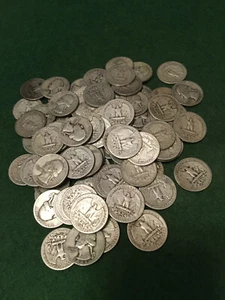1940's-D Washington Quarters 90% Silver 2 coins **Free Shipping** Random Years - Picture 1 of 2