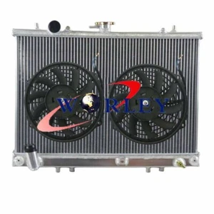 Aluminum Radiator &Fans For Mitsubishi Triton MK 3.0L 6Cyl Petrol 10/1996-6/2006 - Picture 1 of 6