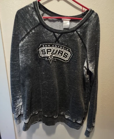 NBA San Antonio Spurs Womens Distressed Pull Over Sweater XL Cover