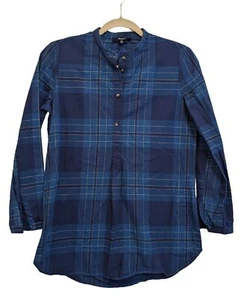 Madewell - Blue Long Sleeve Women's Flannel Print Lightweight Blouse Size XS - Picture 1 of 5