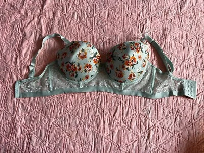 Sujetador Daisy Fuentes Floral Long Line Figura Completa 38DD NUEVO CON ETIQUETAS Push Up Foto 1 de 4