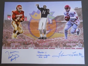 Thomas Lott Jamelle Holieway Bob Warmack Oklahoma OU Sooners Orange Bowl Foto - Bild 1 von 1