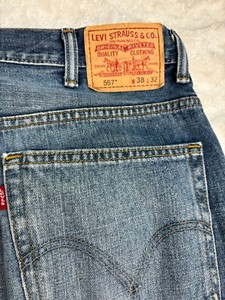 Levis 567 Jeans Mens 38x32 Relaxed Boot Cut Denim Blue Pants Button Fly Cotton