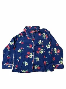 Ralph Lauren Pajama Top Womens XL Blue Floral Casual Button Up Long Sleeve (b11 - Picture 1 of 6