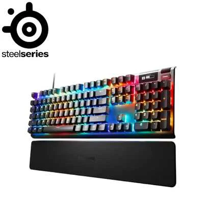 SteelSeries Apex Pro Tastatur OLED Smart Display USA mit DE Tastaturaufkleber