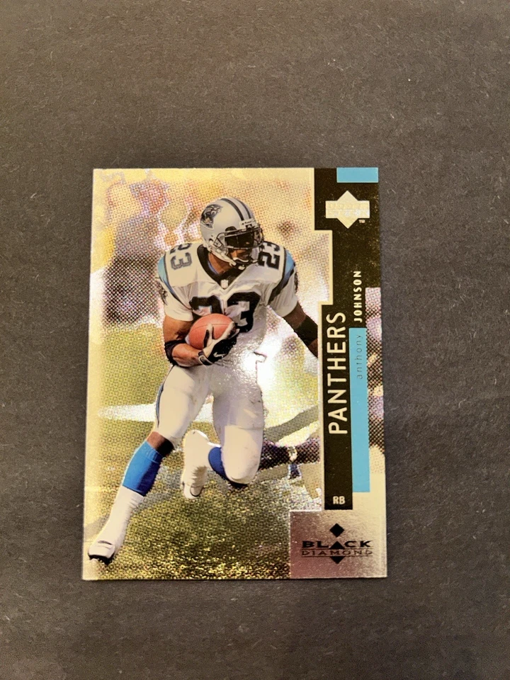 1998 UPPER DECK BLACK DIAMOND FOOTBALL CARD ANTHONY JOHNSON #72 PANTHERS NFL - Image 1 of 2
