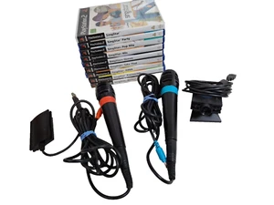Pacchetto 9 giochi PlayStation 2 SingStar 2 microfoni 1 adattatore USB fotocamera EyeToy PS2 - Foto 1 di 14