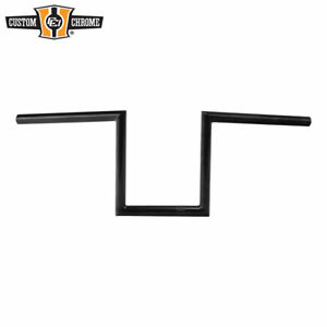 Black 1" Wide Z-Bar 10" Rise 60's Handlebar W/O Indent Fits For Harley 1" Clamp