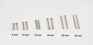2x Tubo Pin de fricción Reloj Remache Pulseras Remache Extremos 8,10,12,14,20 y 22 mm Opción - Imagen 1 de 15
