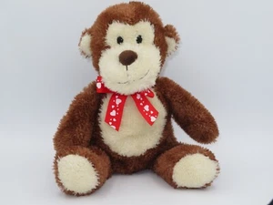 "HALLMARK CUTIE PIE MONO PELUCHE ANIMAL DE PELUCHE ROJO CORAZONES ARCO CORAZÓN 14" MARRÓN - Imagen 1 de 5