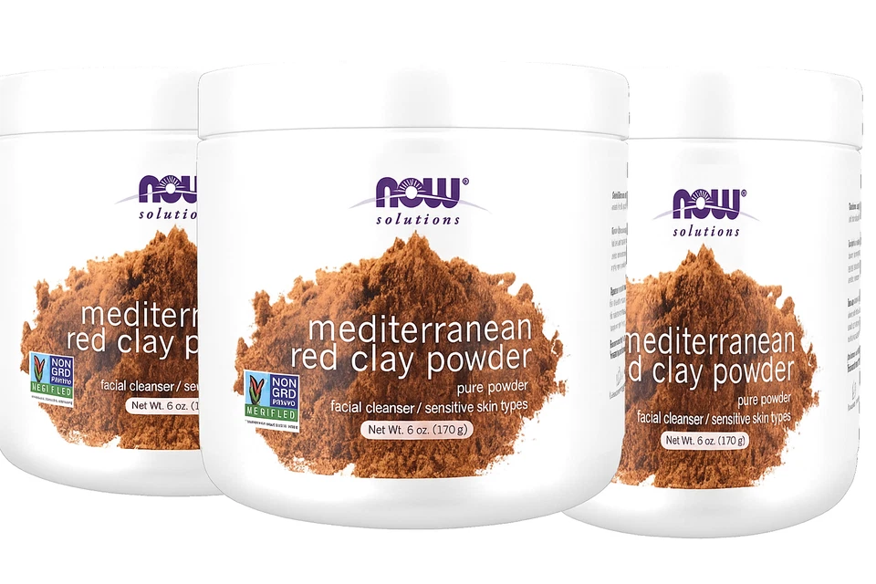 3 x NOW FOODS Mediterranean Red Clay Powder 6 oz, Clearance for Best By 12/2025 - Image 1 of 3