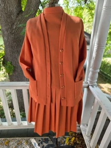Conjunto de chaqueta de vestir plisada a juego tejido acanalado vintage años 60/70 "Bleeker Street" - Imagen 1 de 7