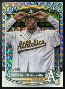 2025 Bowman Chrome Ayden Johnson 1st Geometric Refractor /499 Prospect Athletics - Picture 1 of 2