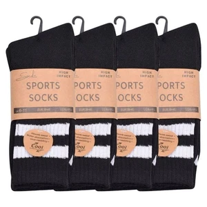 12 Pairs Mens Sports Socks Cotton Rich Cushioned Everyday Crew Socks in UK - Picture 1 of 4