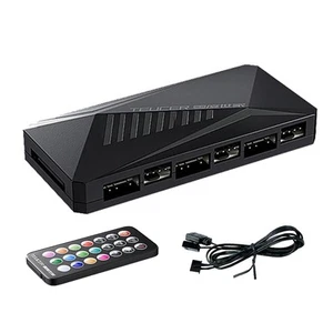 6P ARGB 6-Wege-Splitter 5V 3-Pin-Lüfter-Controller-Hub SATA-Betriebener 4-3721 - Bild 1 von 8