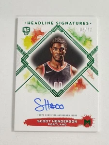 2023 24 Topps Motiv Basketball Scoot Henderson RC Headline Green Auto 06/10 EO1 - Bild 1 von 2