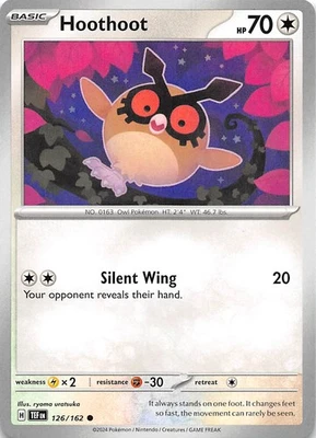 Hoothoot 126/162 SV05 Temporal Forces Pokemon 009707 - Image 1 of 2