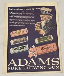 Vintage 1921 Adams Kaugummi Uncle Sam Sunkist Magazin Druck Werbung Anzeige - Bild 1 von 10