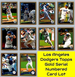 Los Angeles Dodgers Topps Gold Serial Numbered #/2009 Baseball Card Lot (10) NM - Picture 1 of 6