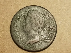 1747 George II Irish Half 1/2 Penny Copper Coin - VG/G Condition - Picture 1 of 4
