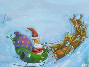 American Greetings Designer Whimsical 25 Christmas Santa Computer Sheets Paper - Picture 1 of 4