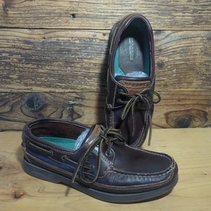 Sperry Top-Sider Men’s 8M Mako Boat Shoes Two-Tone 2-Eye Brown Leather - Picture 1 of 9