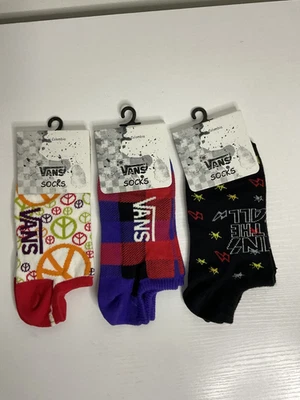 Vans Off The Wall Mujer 3 Pares Novedad No Show Calcetines Talla 7-10 Foto 1 de 4
