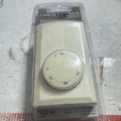 Cadet Double Pole Mechanical Wall-mount Non-programmable Thermostat White T522-W - Image 1 of 4