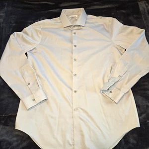 Camicia uomo Calvin Klein grigia Inifinite non ferro slim fit elasticizzata 16 1/2 34/35 LG - Foto 1 di 10