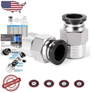 3/8 Zoll Rohr Außendurchmesser x 3/8 Zoll NPT gerade Steckverschraubungen 10 Stück - Bild 1 von 11